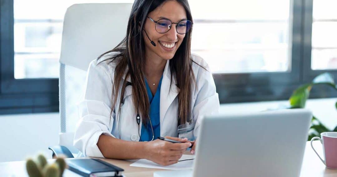 Asthma coaching professional in an online meeting.