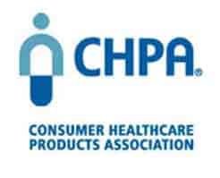 Logo of the Consumer Healthcare Products Association, featuring a blue and teal abstract human figure next to the blue acronym "CHPA" and the organization's full name written below.