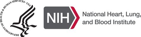 Logo featuring the U.S. Department of Health & Human Services emblem, the NIH acronym in a gray box with a red arrow, and the text “National Heart, Lung, and Blood Institute” on the right.