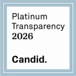 A square badge with a light blue border. Inside, it reads "Platinum Transparency 2026" in black text, and "Candid." in bold near the bottom.