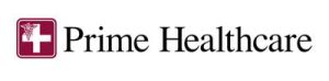 Prime Healthcare logo featuring a maroon square with a white medical cross and a caduceus symbol, next to the text “Prime Healthcare” in black font on a white background.