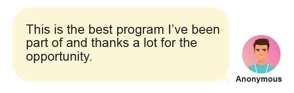 Free Asthma Coach Program 20 A speech bubble says, "This is the best program I’ve been part of and thanks a lot for the opportunity." Next to it is an illustrated portrait labeled "Anonymous.
