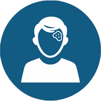 Icon of a person with a skin rash on their forehead.
